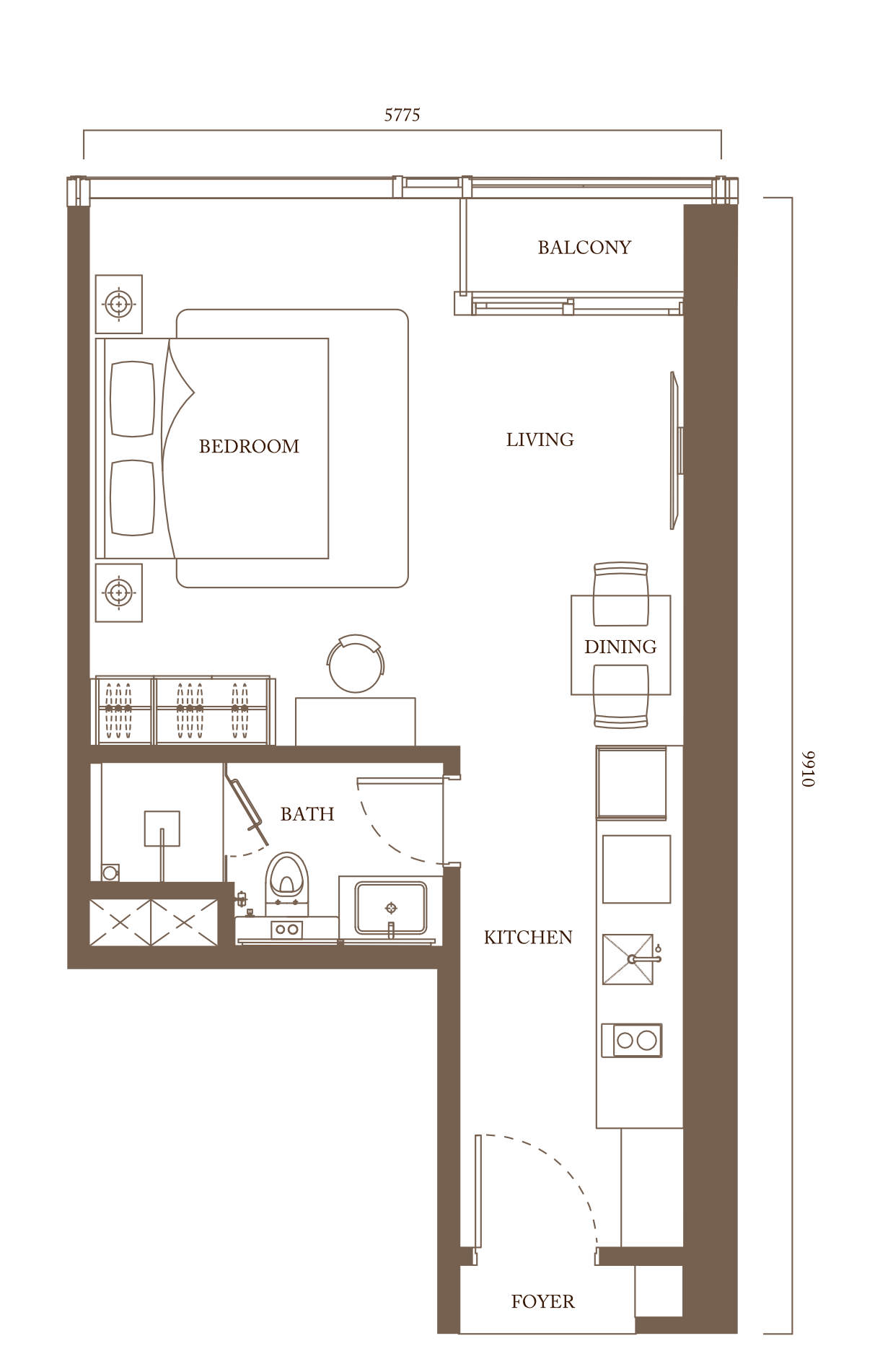 Type A suite layout at Pavilion Square Kuala Lumpur